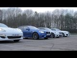BMW M5 vs Porsche Panamera S vs Mercedes E63 AMG vs Jaguar XFR