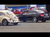 Mercedes-Benz C63 AMG vs Volkswagen Beetle 1/4 Mile Drag Race