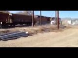 Water Truck Being HIt by Train
