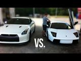 Lamborghini Murcielago vs. Nissan GT-R Street Race
