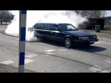 Burnout with my Volvo 960 limousine