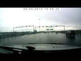 Crazy car accident on highway in Russia