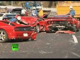 Ferrari Graveyard: Video of 14 supercar pile-up in Japan