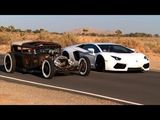 Rat Rod vs Lamborghini Aventador!