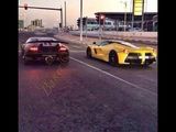 Lamborghini Sesto Elemento vs Ferrari LaFerrari in Qatar Highway