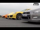 Porsche 911 Turbo S vs McLaren 12C vs Nissan GT-R / Drag Race