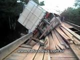 Cross a Rotted Wooden Bridge with a Fully Loaded Semi Truck