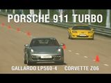 Porsche 911 Turbo vs Lamborghini Gallardo LP560 vs Chevrolet Corvette 