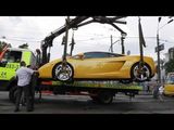 Эвакуация желтого Lamborghini Gallardo